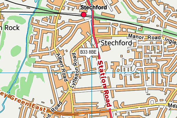 B33 8BE map - OS VectorMap District (Ordnance Survey)