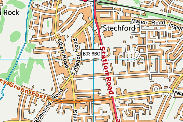 B33 8BG map - OS VectorMap District (Ordnance Survey)