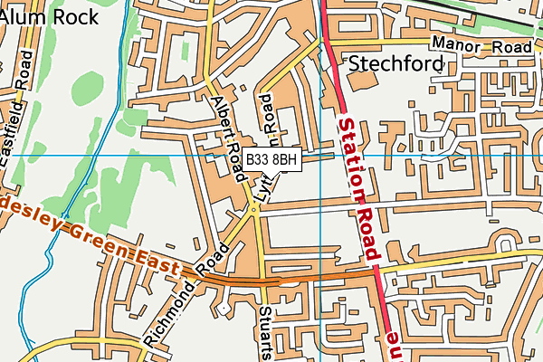 B33 8BH map - OS VectorMap District (Ordnance Survey)