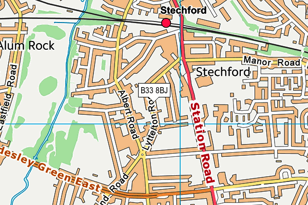 B33 8BJ map - OS VectorMap District (Ordnance Survey)