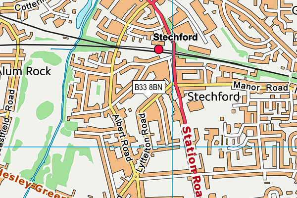 B33 8BN map - OS VectorMap District (Ordnance Survey)