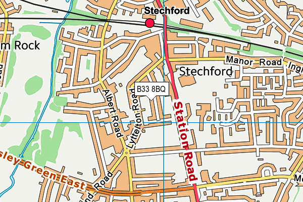 B33 8BQ map - OS VectorMap District (Ordnance Survey)