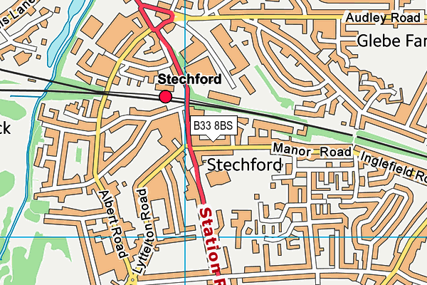 B33 8BS map - OS VectorMap District (Ordnance Survey)