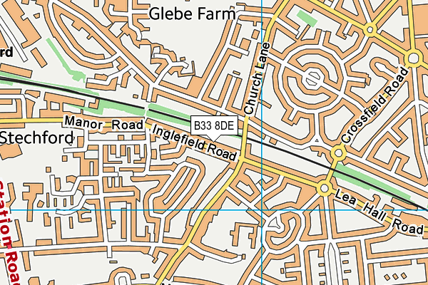 B33 8DE map - OS VectorMap District (Ordnance Survey)
