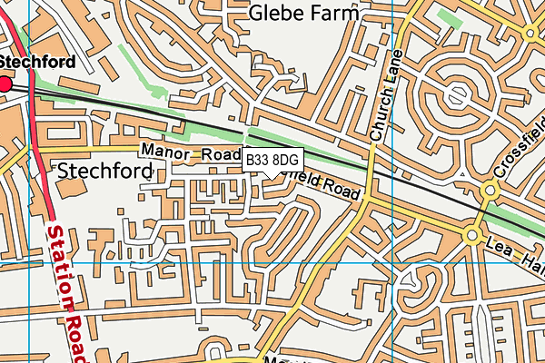 B33 8DG map - OS VectorMap District (Ordnance Survey)