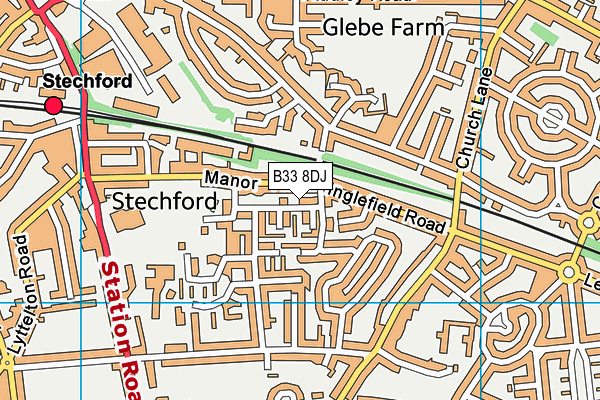 B33 8DJ map - OS VectorMap District (Ordnance Survey)