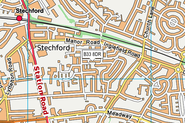 B33 8DR map - OS VectorMap District (Ordnance Survey)