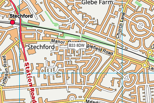 B33 8DW map - OS VectorMap District (Ordnance Survey)