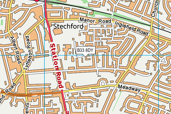 B33 8DY map - OS VectorMap District (Ordnance Survey)