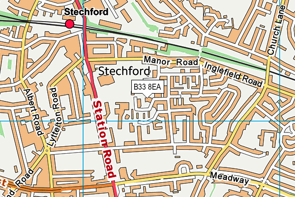 B33 8EA map - OS VectorMap District (Ordnance Survey)