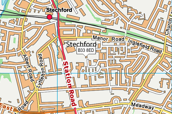 B33 8ED map - OS VectorMap District (Ordnance Survey)