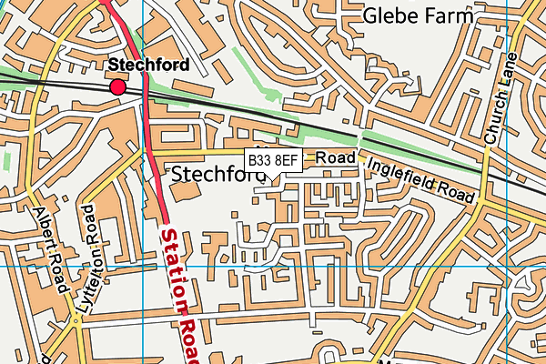 B33 8EF map - OS VectorMap District (Ordnance Survey)