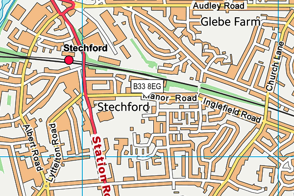 B33 8EG map - OS VectorMap District (Ordnance Survey)