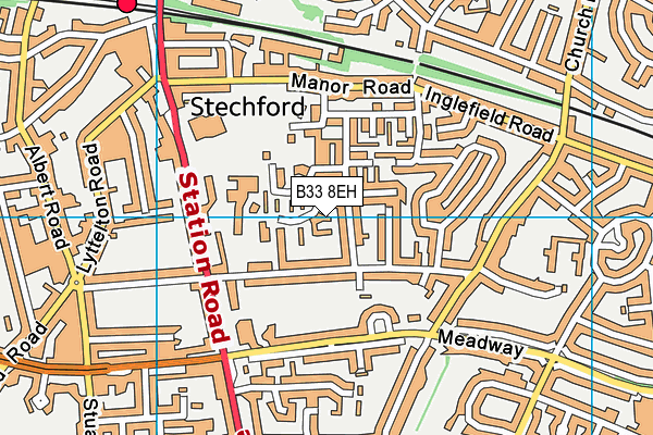 B33 8EH map - OS VectorMap District (Ordnance Survey)