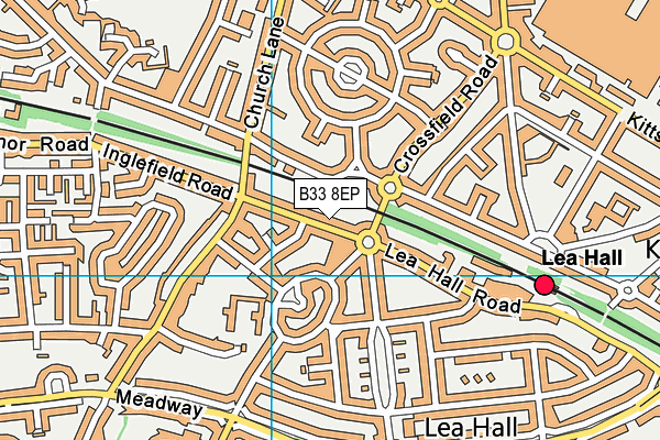 B33 8EP map - OS VectorMap District (Ordnance Survey)