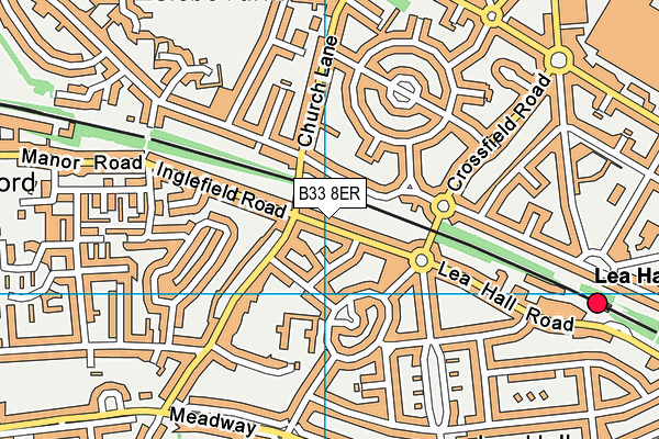 B33 8ER map - OS VectorMap District (Ordnance Survey)