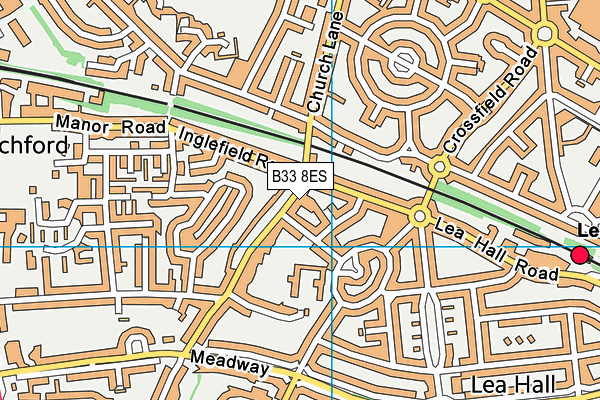 B33 8ES map - OS VectorMap District (Ordnance Survey)