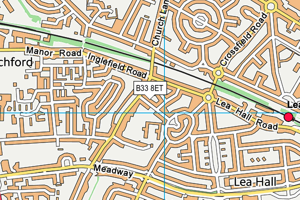 B33 8ET map - OS VectorMap District (Ordnance Survey)