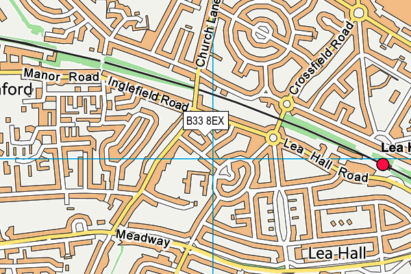 B33 8EX map - OS VectorMap District (Ordnance Survey)