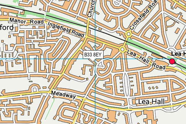 B33 8EY map - OS VectorMap District (Ordnance Survey)