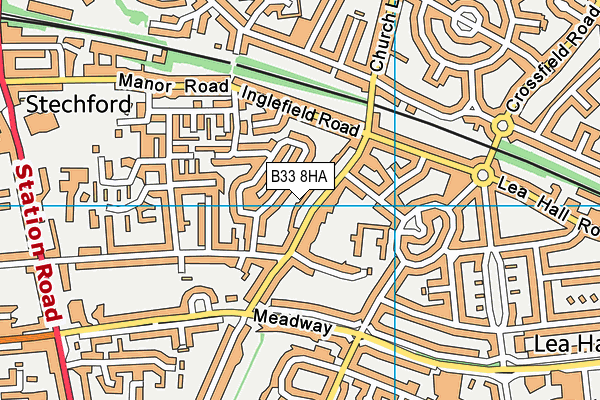 B33 8HA map - OS VectorMap District (Ordnance Survey)