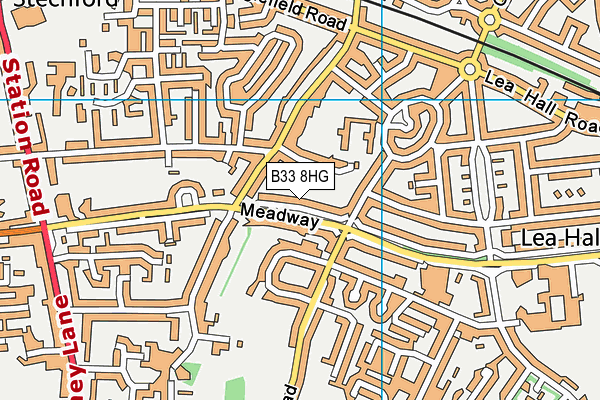 B33 8HG map - OS VectorMap District (Ordnance Survey)