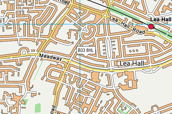 B33 8HL map - OS VectorMap District (Ordnance Survey)