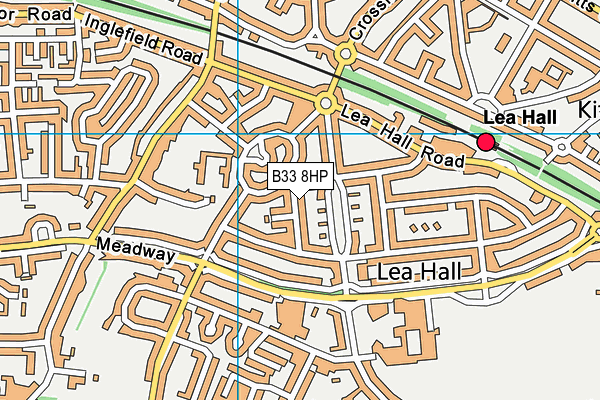 B33 8HP map - OS VectorMap District (Ordnance Survey)