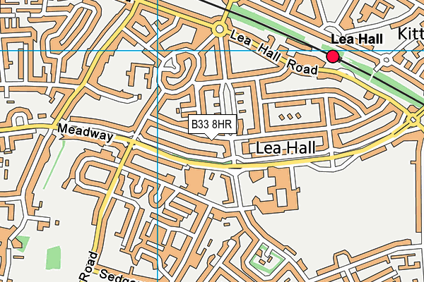 B33 8HR map - OS VectorMap District (Ordnance Survey)