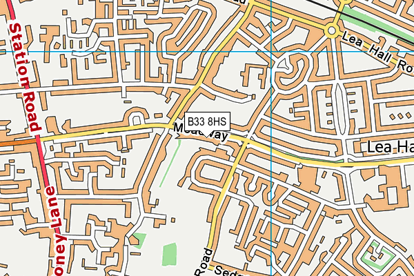 B33 8HS map - OS VectorMap District (Ordnance Survey)