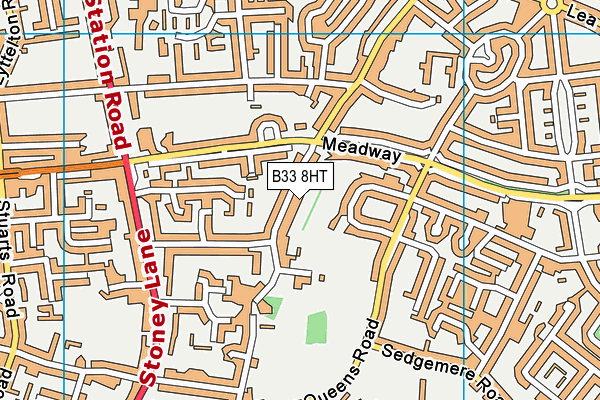 B33 8HT map - OS VectorMap District (Ordnance Survey)