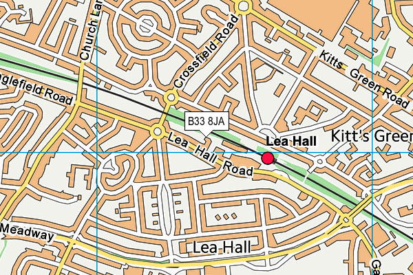 B33 8JA map - OS VectorMap District (Ordnance Survey)
