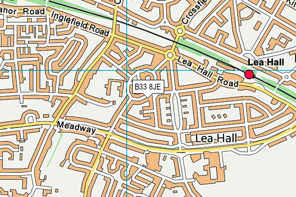 B33 8JE map - OS VectorMap District (Ordnance Survey)