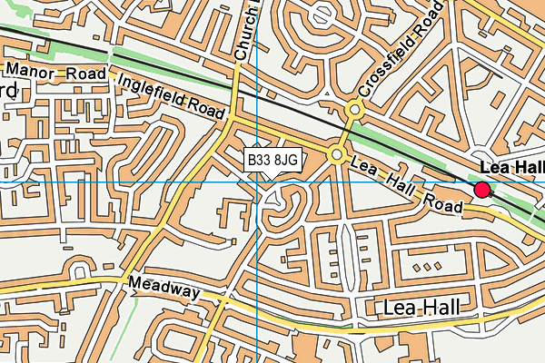 B33 8JG map - OS VectorMap District (Ordnance Survey)
