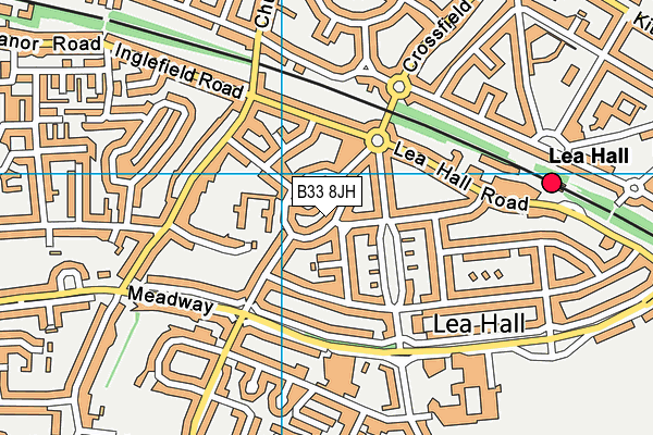 B33 8JH map - OS VectorMap District (Ordnance Survey)