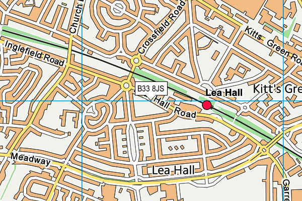 B33 8JS map - OS VectorMap District (Ordnance Survey)