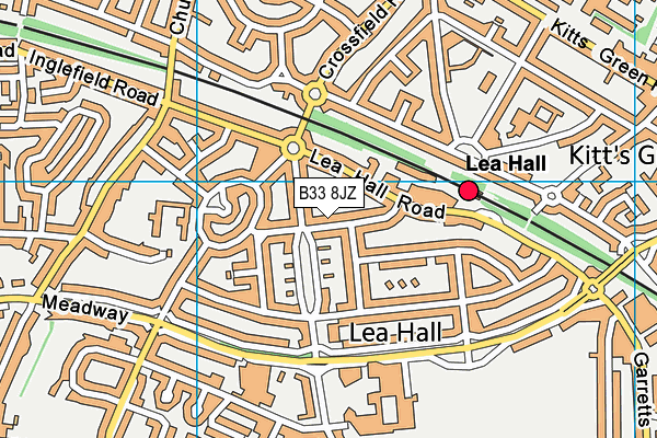 B33 8JZ map - OS VectorMap District (Ordnance Survey)