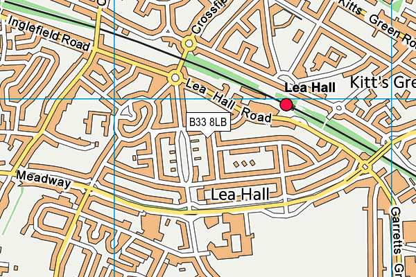 B33 8LB map - OS VectorMap District (Ordnance Survey)