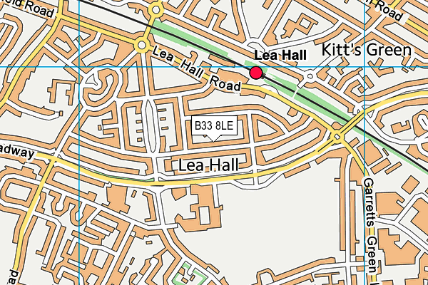 B33 8LE map - OS VectorMap District (Ordnance Survey)