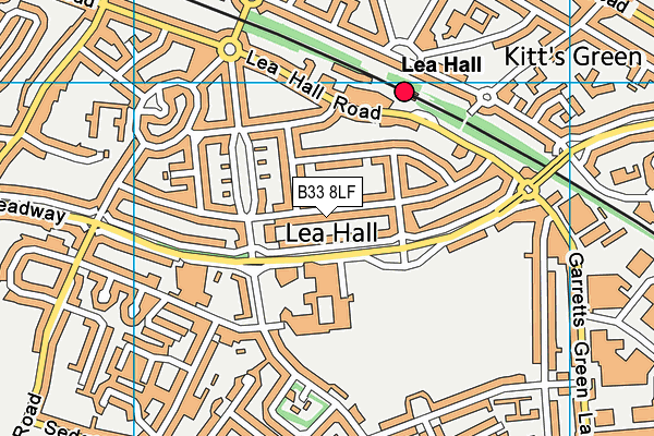 B33 8LF map - OS VectorMap District (Ordnance Survey)