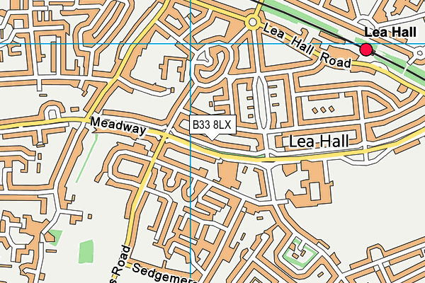 B33 8LX map - OS VectorMap District (Ordnance Survey)