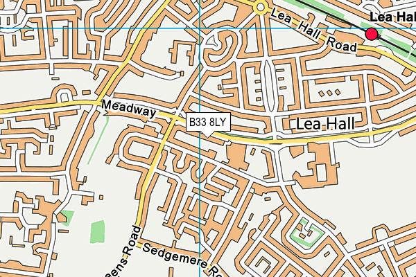 B33 8LY map - OS VectorMap District (Ordnance Survey)