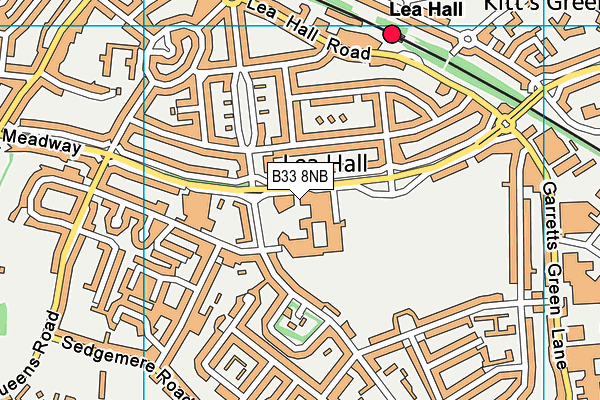 B33 8NB map - OS VectorMap District (Ordnance Survey)