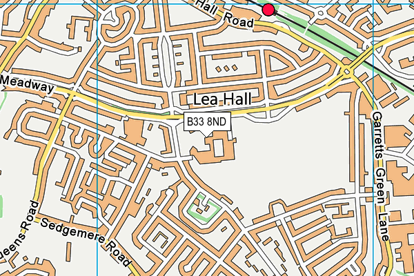 Kents Moat Recreation Ground map (B33 8ND) - OS VectorMap District (Ordnance Survey)