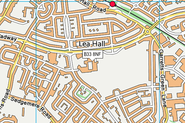 B33 8NF map - OS VectorMap District (Ordnance Survey)