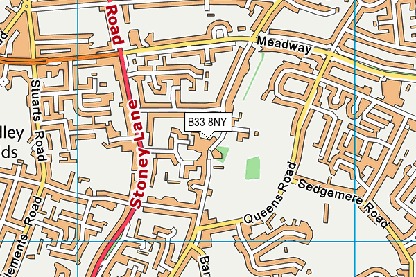 B33 8NY map - OS VectorMap District (Ordnance Survey)