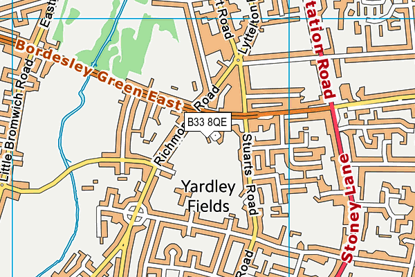 B33 8QE map - OS VectorMap District (Ordnance Survey)