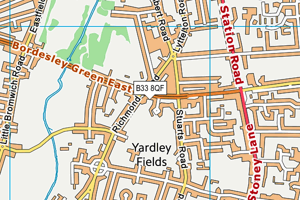 B33 8QF map - OS VectorMap District (Ordnance Survey)