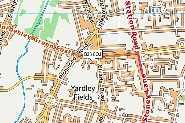 B33 8QJ map - OS VectorMap District (Ordnance Survey)