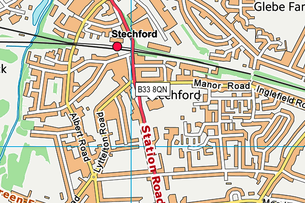 Stechford Leisure Centre map (B33 8QN) - OS VectorMap District (Ordnance Survey)